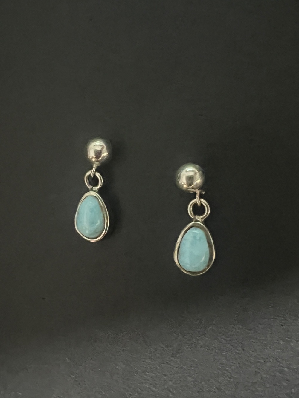Vintage Larimar Teardrop Bracelet and Earring Set - Picture 7 of 10